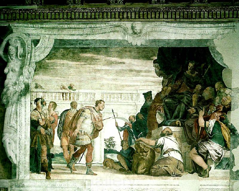 Paolo  Veronese sebastian before diocletian Spain oil painting art